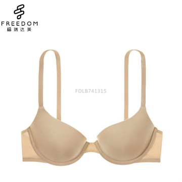 T-shirt underwire lightly lined quarter cup demi skin coloured bra cups